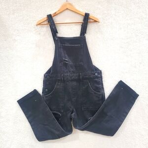 Cotton On Women's Size 2 Black Distress Overalls.